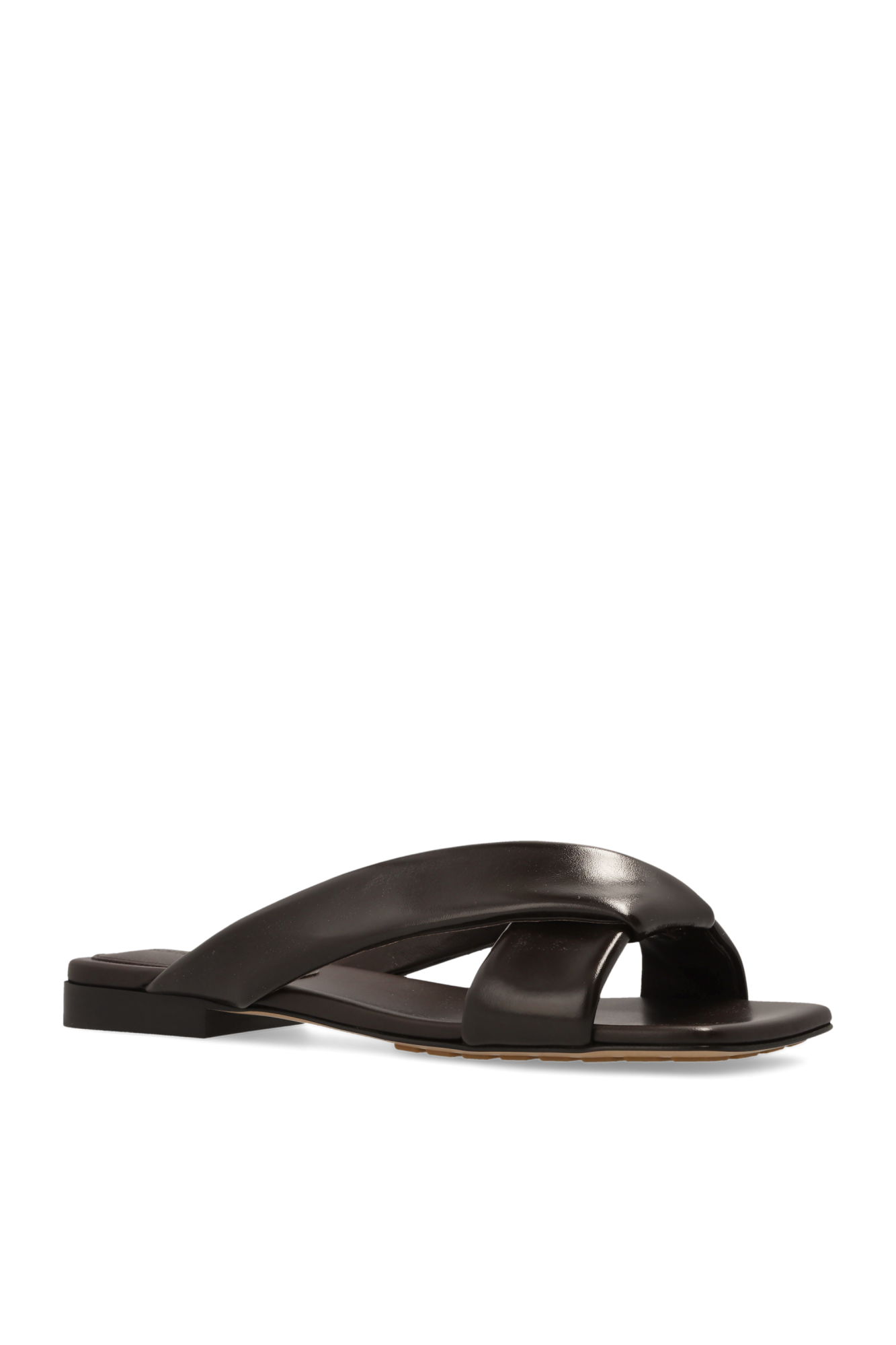 サンダル・ミュール BOTTEGA VENETA Dark brown leather Riva slippers Brown Riva intrecciato leather slides | BOTTEGA VENETA | NET